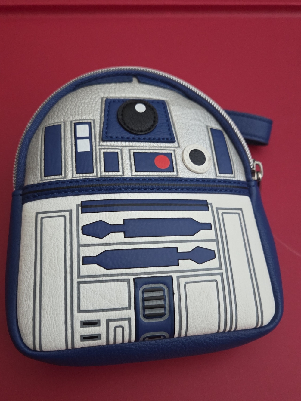 Loungefly R2-D2 Mini Backpack in Blue, Silver & White with Red Detail